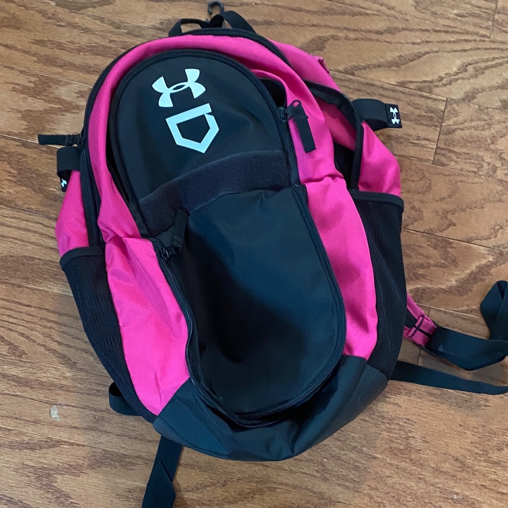 Under Armour Hot Pink and Black Softball Backpack